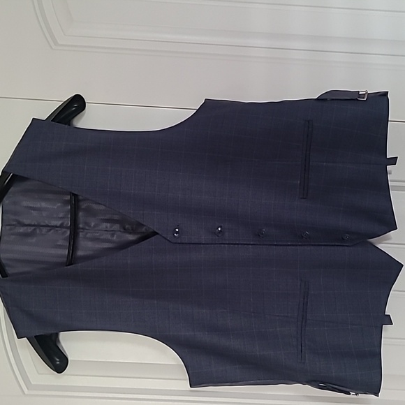 Bocaccio Uomo,44R, bluish gray, 3 piece checkered suit. - Picture 2 of 12